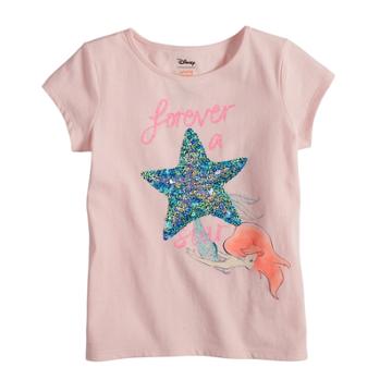 Disney's The Little Mermaid Ariel Girls 4-7 Forever A Star Fitted Tee By Jumping Beans&reg;, Size: 7, Med Grey