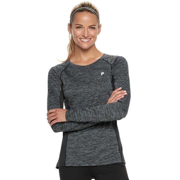 Women's Fila Sport&reg; Raglan Long Sleeve Tee, Size: Large, Black