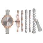 Women's Crystal Braided Watch & Bracelet Set, Size: Large, Pink