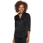 Women's Dana Buchman Jacquard Shirt, Size: Medium, Black