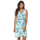 Petite Suite 7 Tropical Faux-wrap Dress, Women's, Size: 8 Petite, Ovrfl Oth
