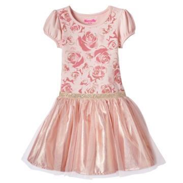 Toddler Girl Nannette Floral Glitter Mesh Dress, Size: 4t, Pink