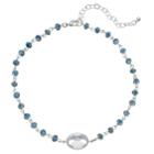 Blue Beaded Oval Choker Necklace, Women's