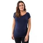 Plus Size Maternity Pip & Vine By Rosie Pope Ruched Tee, Women's, Size: 3x-mat, Blue (navy)