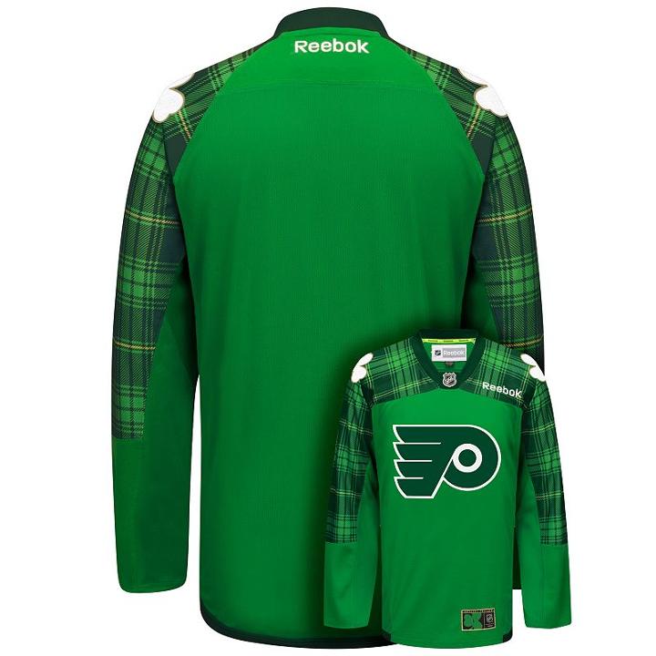 Men's Reebok Philadelphia Flyers Saint Patrick's Day Tartan Plaid Jersey, Size: Large, Green