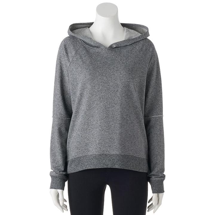Juniors' So&reg; Perfectly Soft Elbow Cutout Hoodie, Teens, Size: Large, Dark Grey