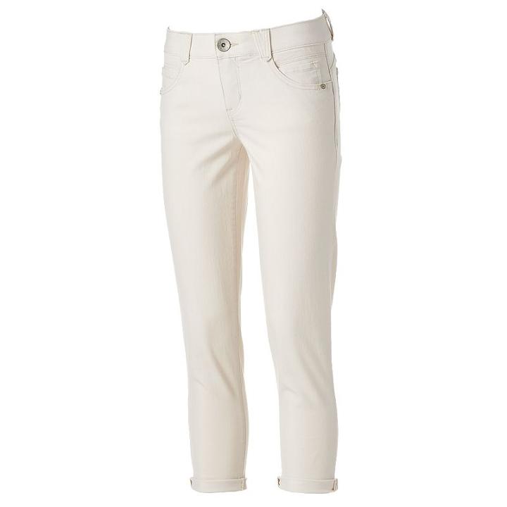 Women's Artisan Crafted By Democracy Slimming Capri Jeans, Size: 4, White Oth