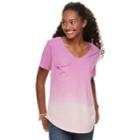 Juniors' Grayson Threads V-neck Pocket Tee, Teens, Size: Large, Light Pink
