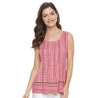 Women's Croft & Barrow&reg; Pintuck Tank, Size: Medium, Brt Red