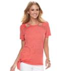 Women's Juicy Couture Burnout Embellished Tee, Size: Xl, Pink Ovrfl