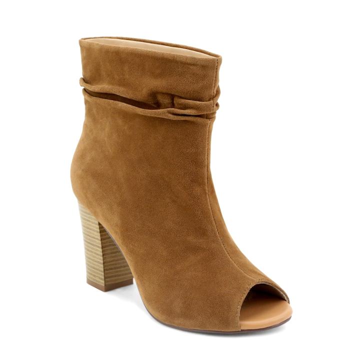 Olivia Miller Glendale Women's Slouchy Peep Toe Ankle Boots, Size: 6, Med Brown