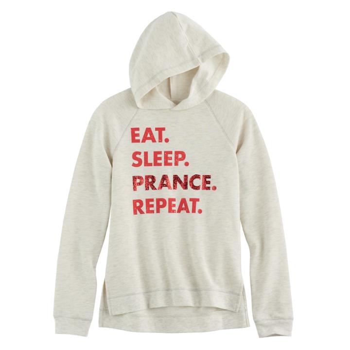 Girls 7-16 So&reg; Holiday Fleece Sweatshirt, Size: 16, Light Grey
