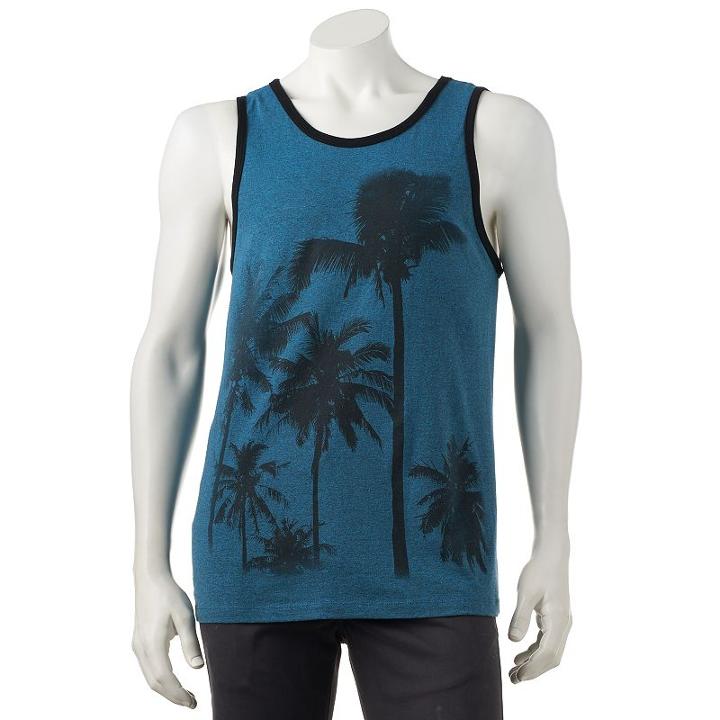 Men's Urban Pipeline® All Over Palms Tank Top, Size: Large, Med Green