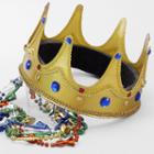 Adult Jeweled Fabric Costume Crown, Gold