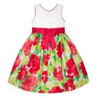 Girls 7-16 American Princess Bow Front Floral Skirt Dress, Girl's, Size: 7, Med Pink