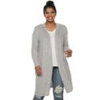Juniors' Plus Size Iz Byer Hooded Duster Cardigan, Teens, Size: 2xl, Light Grey