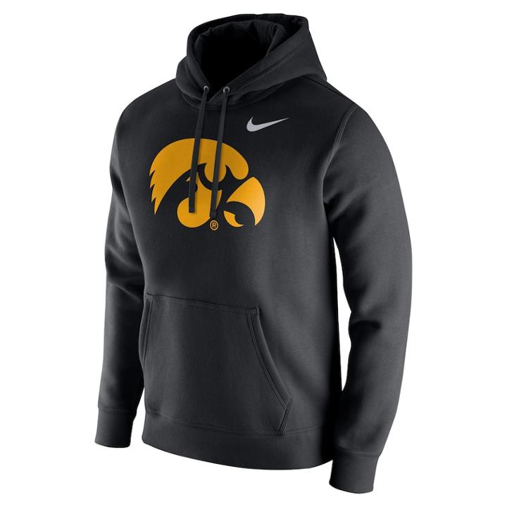 Men's Nike Iowa Hawkeyes Club Hoodie, Size: Medium, Black