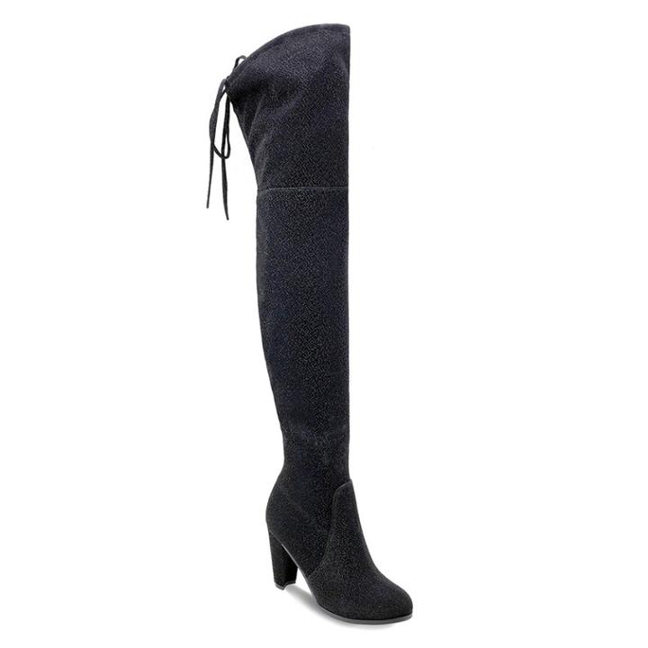 Olivia Miller Mastic Women's High Heel Thigh High Boots, Size: 10, Black