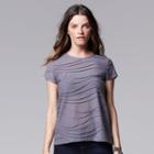 Women's Simply Vera Vera Wang Windy Jacquard Tee, Size: Xs, Grey