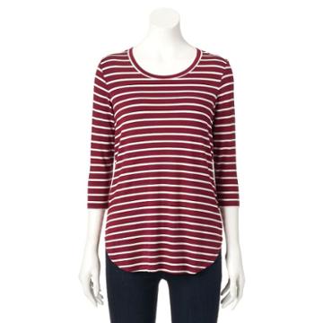 Women's Olivia Sky Striped Tunic Tee, Size: Large, Light Red