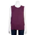 Juniors' Grayson Threads Mesh Yoke Tank, Girl's, Size: Xs, Drk Purple