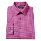 Men's Apt. 9 &reg; Slim-fit Plaid Stretch Dress Shirt, Size: 16.5-34/35, Pink