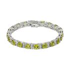 Peridot & White Topaz Sterling Silver Tennis Bracelet, Women's, Size: 7.5, Green
