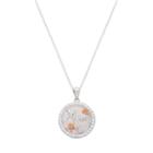 Hallmark Two Tone Sterling Silver Lab-created White Opal Mom Pendant, Women's, Size: 18