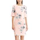 Women's Chaps Floral Sheath Dress, Size: 8, Pink