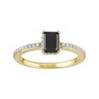 10k Gold 1 1/5 Carat T.w. Black & White Diamond Engagement Ring, Women's, Size: 9