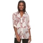 Juniors' Candie's&reg; Print Split-back Hem Blouse, Teens, Size: Xl, Pink