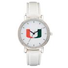 Women's Miami Hurricanes Crystal Watch, Girl's, White