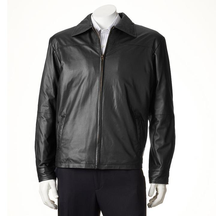 Big & Tall Excelled New Zealand Lamb Leather Open-bottom Jacket, Men's, Size: L Tall, Black