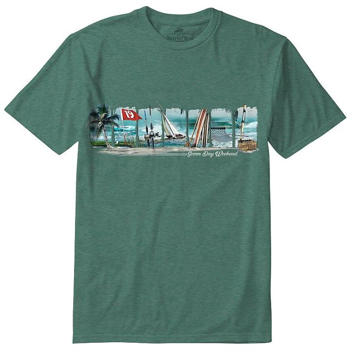 Men's Newport Blue Tee, Size: Medium, Green Oth