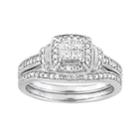 10k White Gold 1/3 Carat T.w. Diamond Engagement Ring Set, Women's, Size: 5