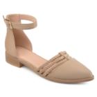 Journee Collection Anistn Women's Ankle Wrap Flats, Size: Medium (11), Lt Beige