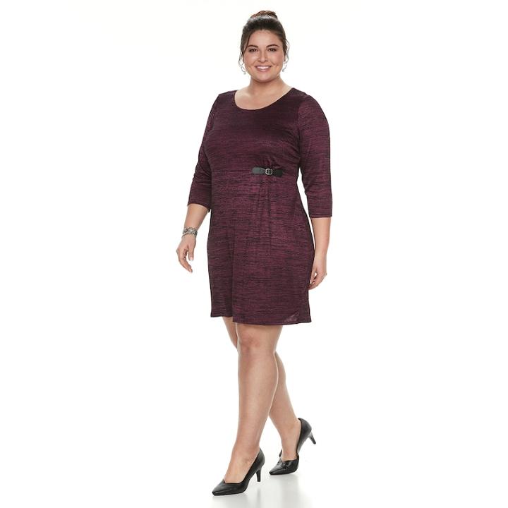 Plus Size Dana Buchman Buckle Dress, Women's, Size: 1xl, Dark Pink