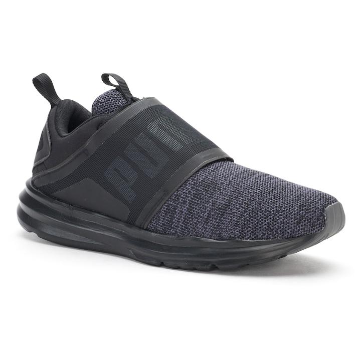 Puma Enzo Strap Knit Men's Sneakers, Size: 10.5, Black