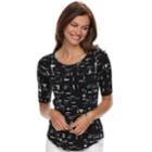 Women's Apt. 9&reg; Essential Elbow-sleeve Tee, Size: Medium, Oxford