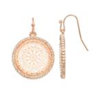 Lc Lauren Conrad Filigree Disc Drop Nickel Free Earrings, Women's, Light Pink