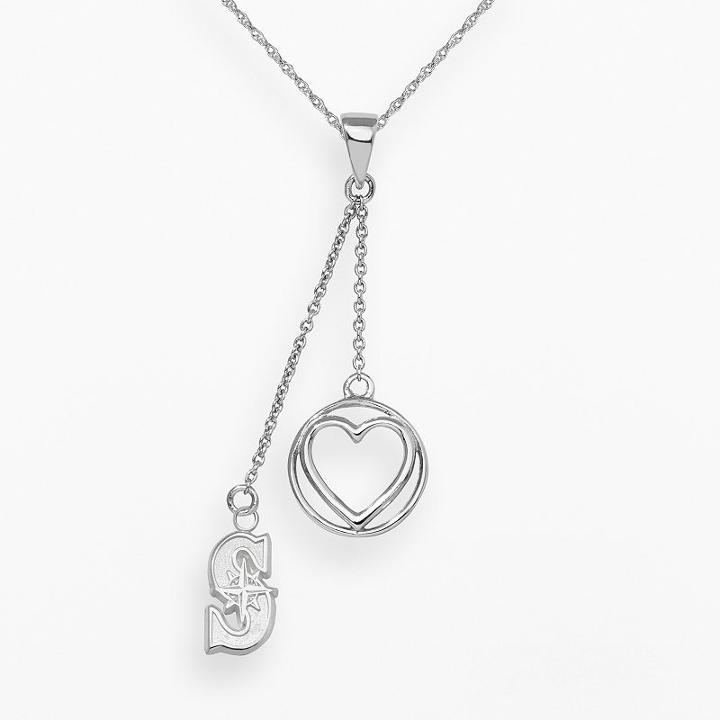 Logoart Seattle Mariners Beloved Sterling Silver Linear Pendant, Women's, Size: 18, Grey