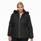 Plus Size D.e.t.a.i.l.s Hooded Smocked Puffer Jacket, Women's, Size: 1xl, Black