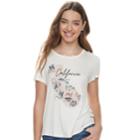 Juniors' About A Girl Sketchy Map State Tee, Size: Small, White