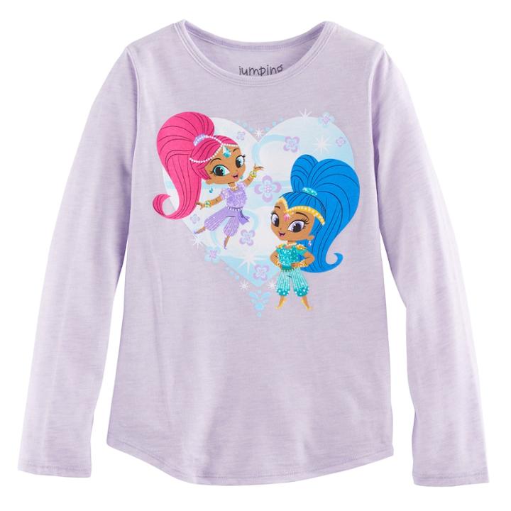 Girls 4-10 Jumping Beans&reg; Shimmer & Shine Heart Tee, Size: 6x, Brt Blue