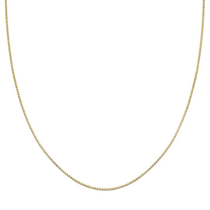 14k Gold Over Silver Box Chain Necklace - 16 In, Women's, Size: 16