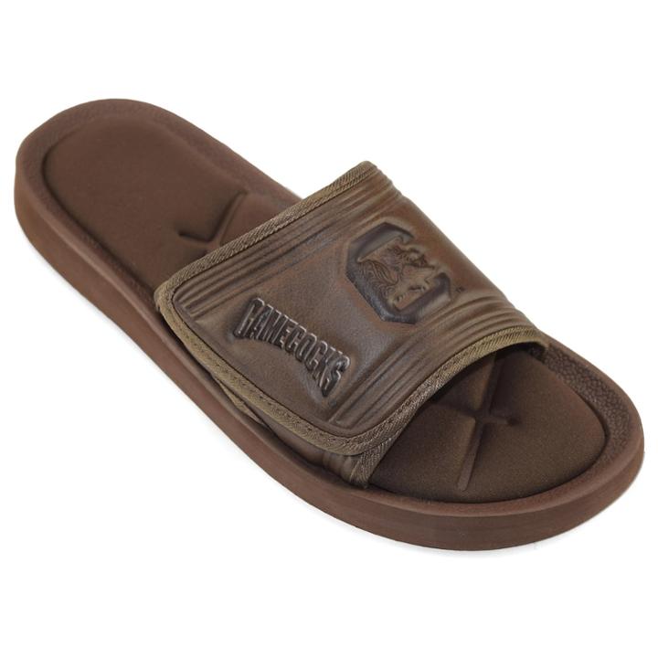 Adult South Carolina Gamecocks Memory Foam Slide Sandals, Men's, Size: Xs, Brown