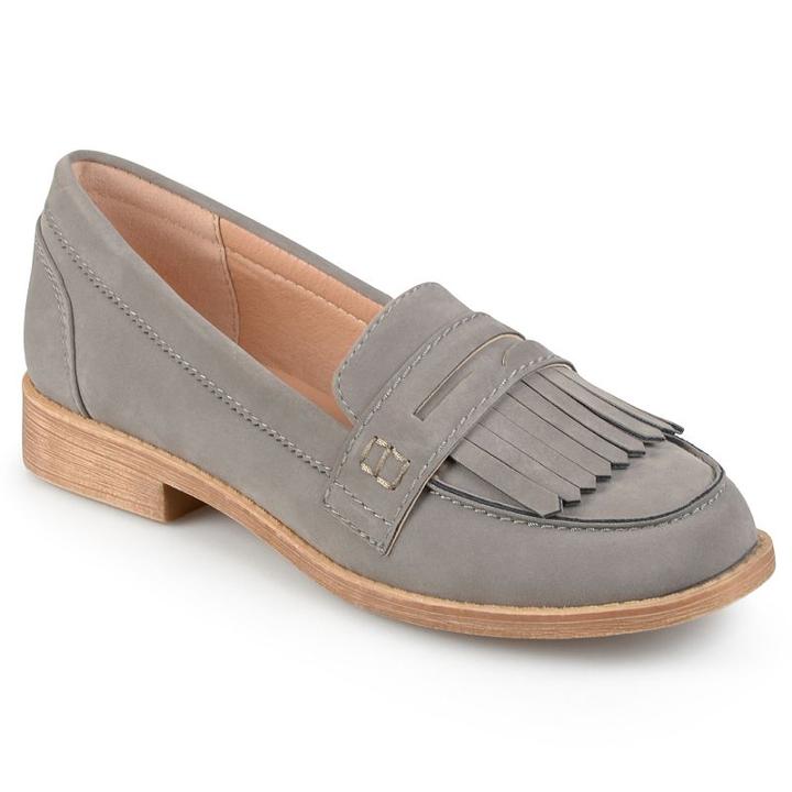 Journee Collection Larue Women's Heeled Loafers, Girl's, Size: 7.5, Grey