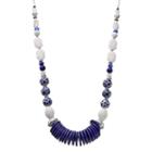 Dana Buchman White & Blue Beaded Necklace, Women's, Multicolor