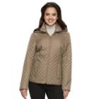Women's Croft & Barrow&reg; Hooded Quilted Trapunto Jacket, Size: Xl, Dark Beige