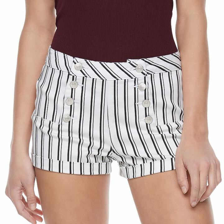 Juniors' Almost Famous Print Sailor Shorts, Girl's, Size: 1, Blue Other
